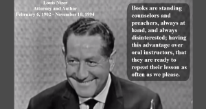 Louis Nizer quote Books as Our Instructors