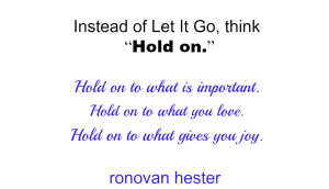Hold On by Ronovan Hester