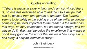 John Steinbeck Magic in Writing Quote Image