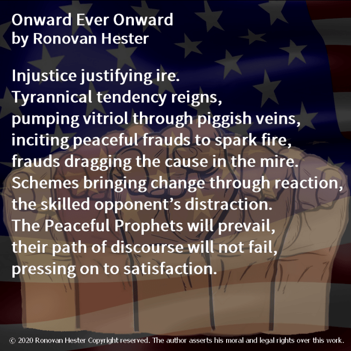 Onward Ever Onward poem on image