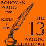 Black letters with qwill and ink on orange background.