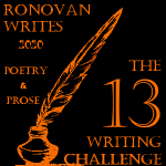 Orange Letter with qwill and ink on black background.