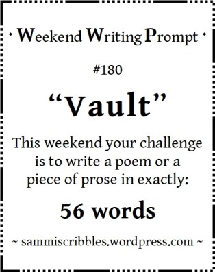 Weekend Writing Prompt 180 Vault badge. Black text on white background.